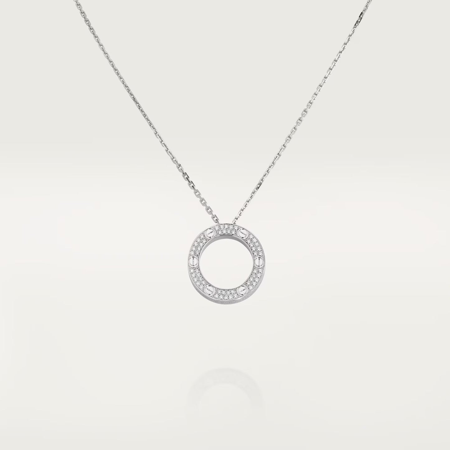 [Love Lucky]LOVE NECKLACE 16MM  FULL DIAMOND