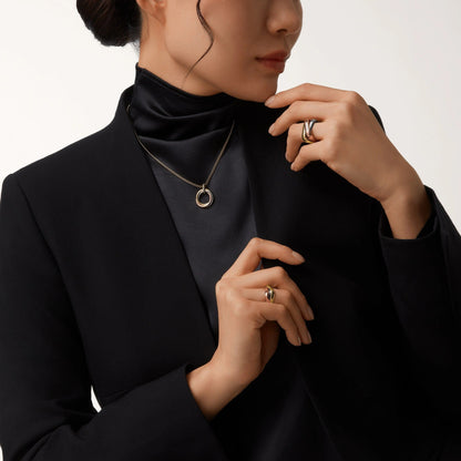 [Love Lucky]TRINITY MEDIUM  DIAMONDS NECKLACE