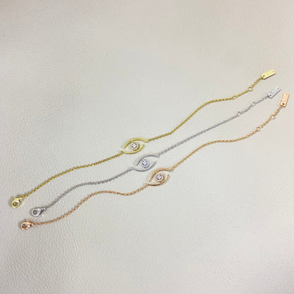 [Love Lucky] Bracelet Lucky Eye avec diamants pavés