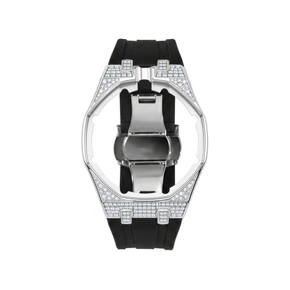 Royal Oak Pop exclusivo con caja de acero, diamantes (moissanita) y correa de silicona