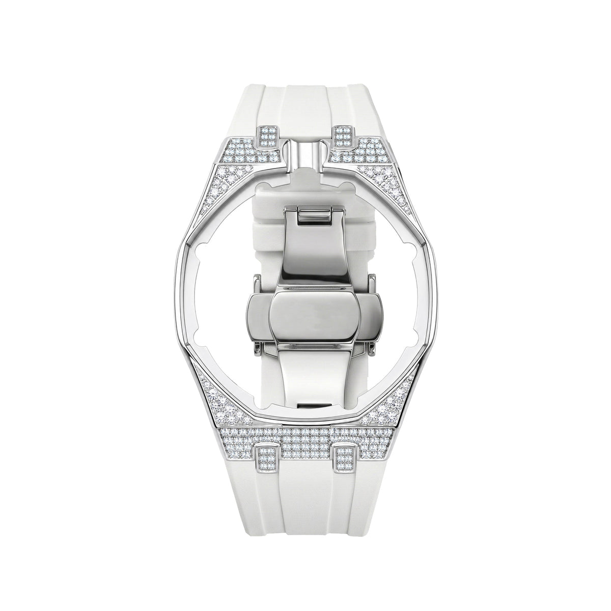Royal Oak Pop exclusivo con caja de acero, diamantes (moissanita) y correa de silicona