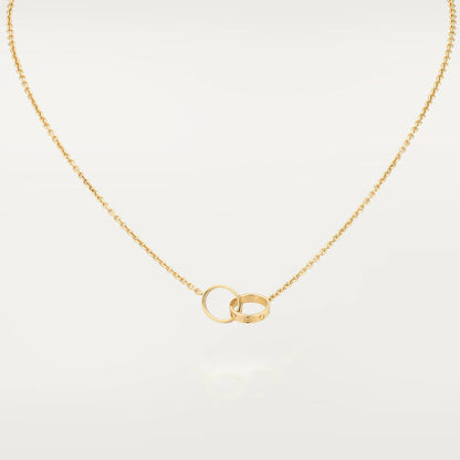 [Love Lucky] LIEBESHALSKETTE DOPPELRING GOLD