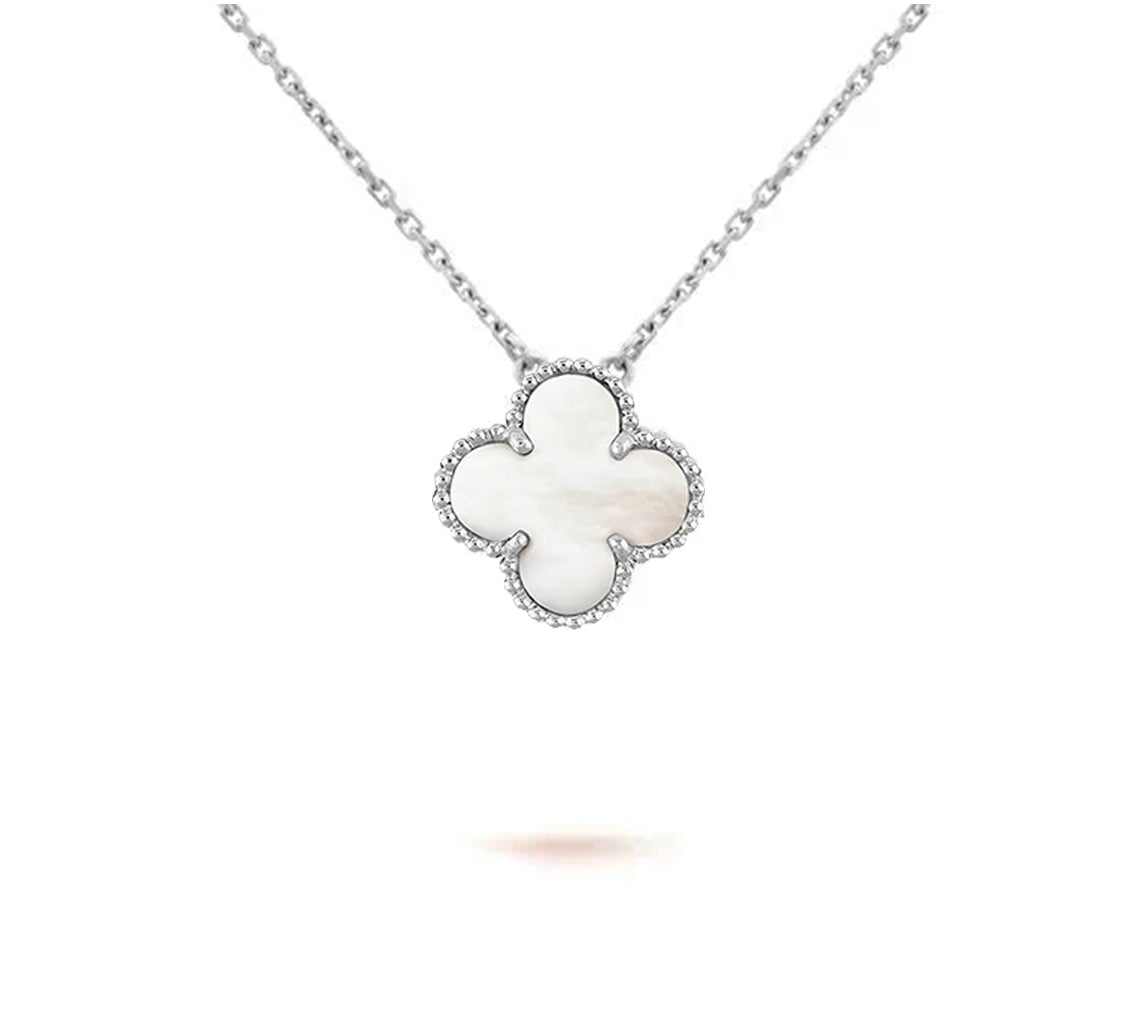 [Love Lucky] COLLAR DE 15 MM CON TRÉBOL, COLECCIÓN DE PLATA