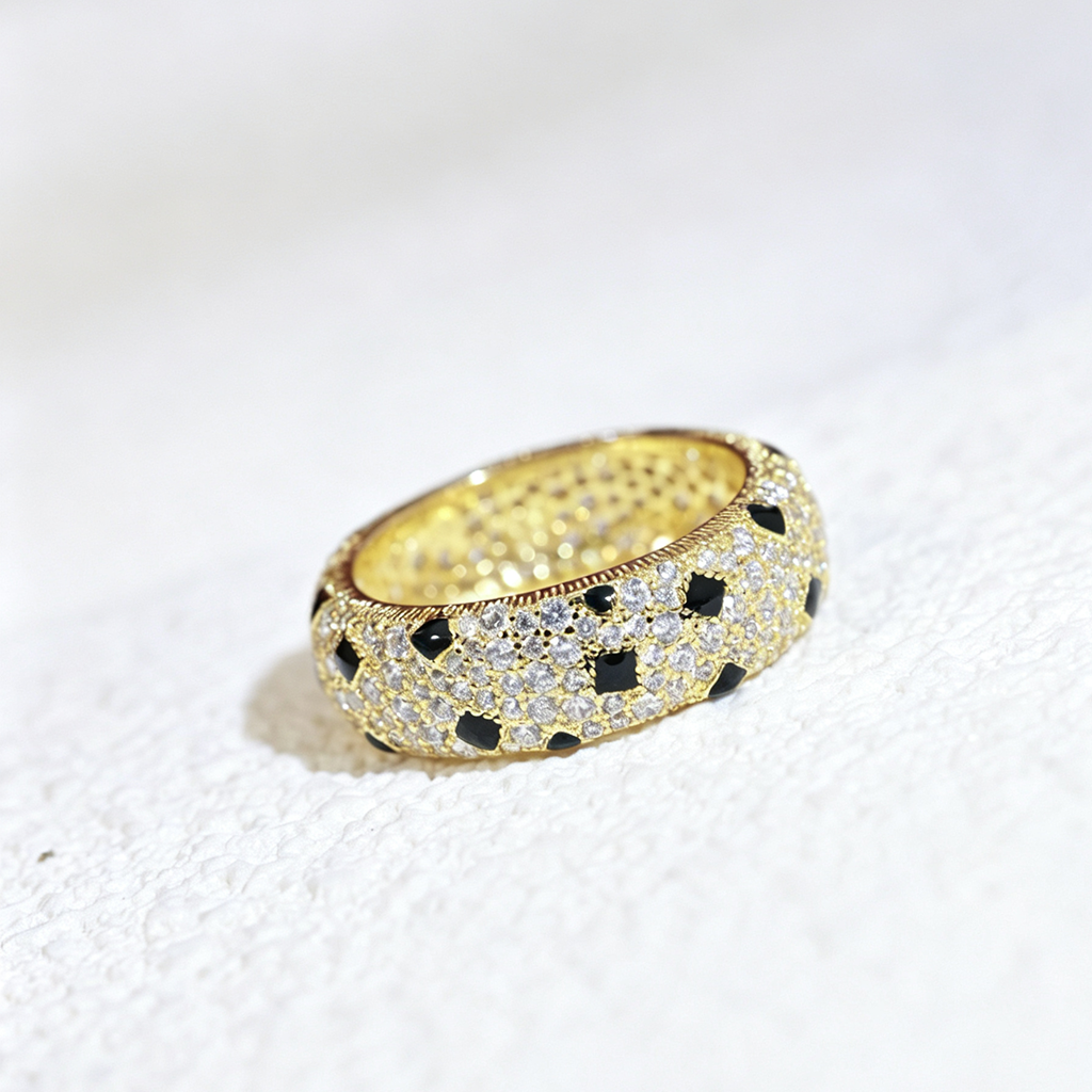 [Love Lucky]PANTHERE SPOTTED FULL DIAMOND RING