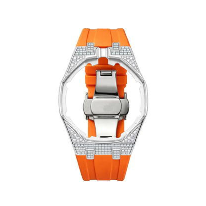 Royal Oak Pop exclusivo con caja de acero, diamantes (moissanita) y correa de silicona
