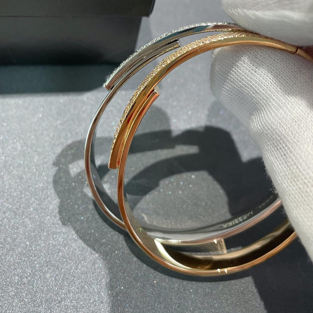 [Love Lucky]Move Noa Rose Gold Pavé Diamond Bangle Bracelet