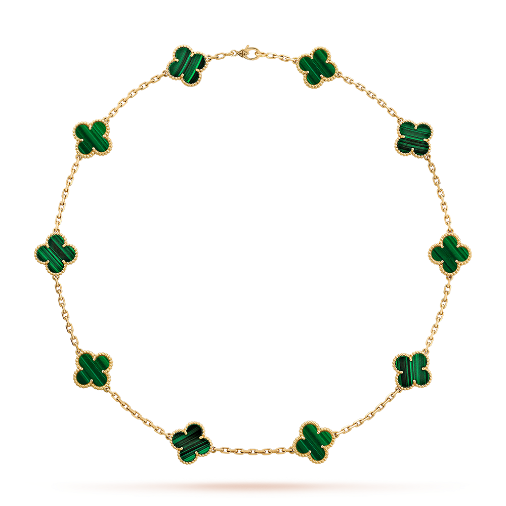 [Love Lucky]CLOVER 10 MOTIFS MALACHITE NECKLACE
