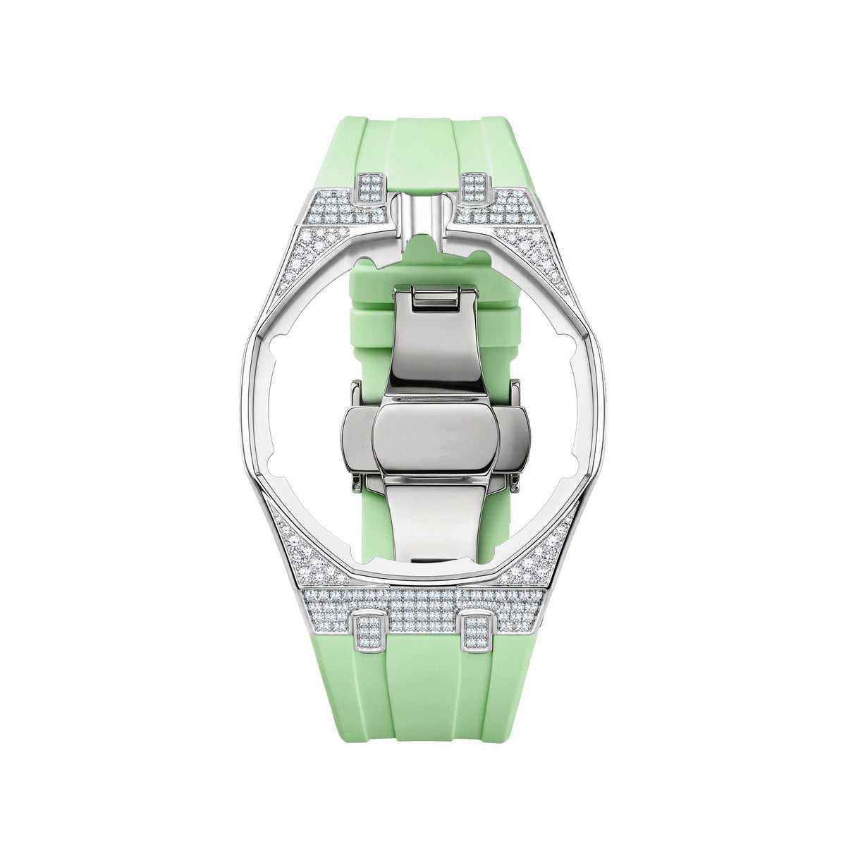 Royal Oak Pop exclusivo con caja de acero, diamantes (moissanita) y correa de silicona