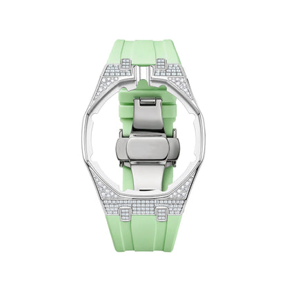 Royal Oak Pop exclusivo con caja de acero, diamantes (moissanita) y correa de silicona