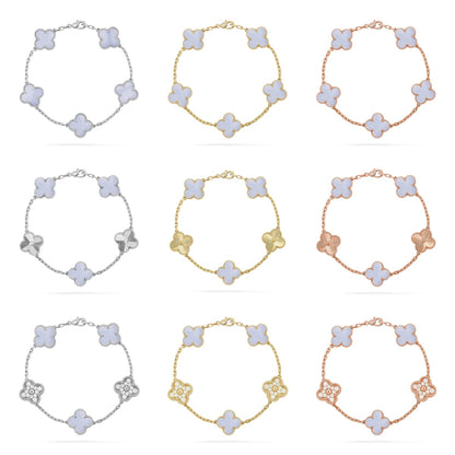 [Love Lucky] CLOVER 5 MOTIF PURPLE CHALCEDONY BRACELET COLLECTION