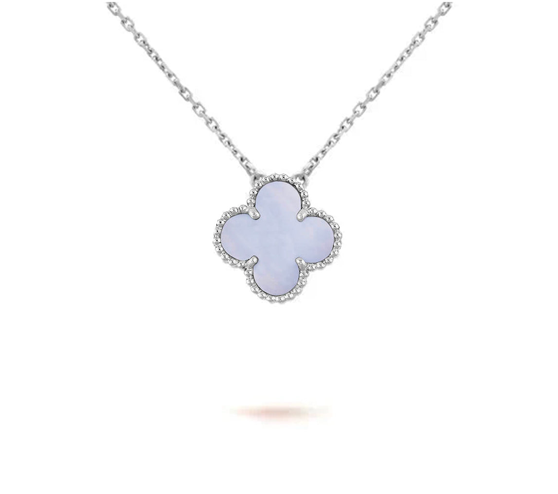 [Love Lucky] COLLAR DE 15 MM CON TRÉBOL, COLECCIÓN DE PLATA