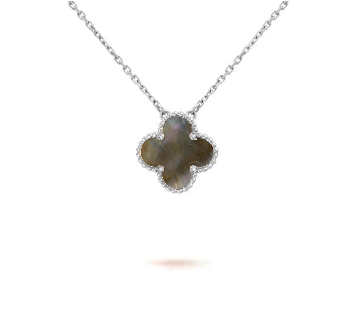 [Love Lucky] COLLAR DE 15 MM CON TRÉBOL, COLECCIÓN DE PLATA