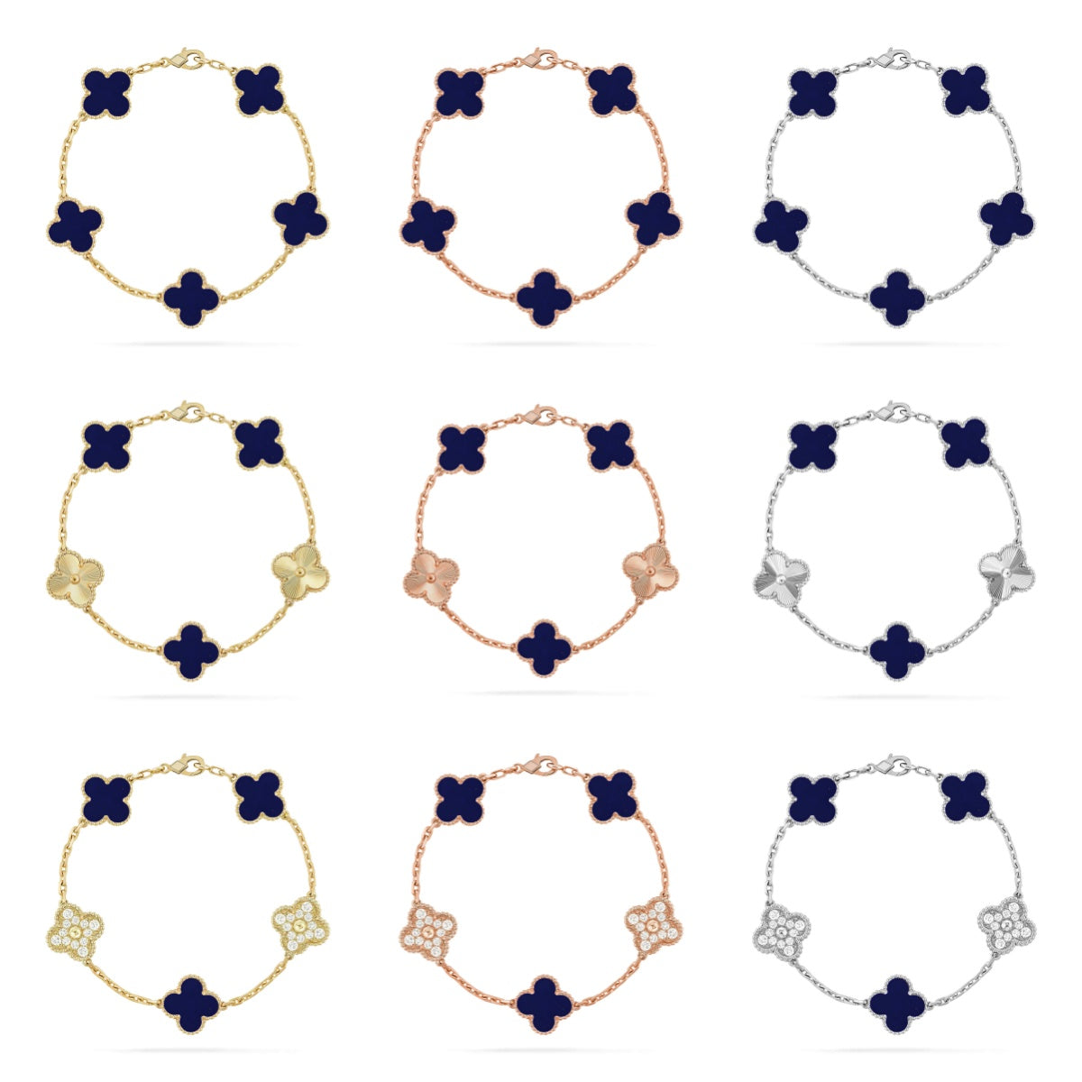 [Love Lucky]CLOVER 5 MOTIF LAPIS LAZULI BRACELET COLLECTION