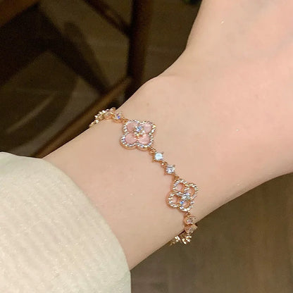 [Love Lucky]CLOVER 5 MOTIF PINK BLUE RED WHITE BRACELET