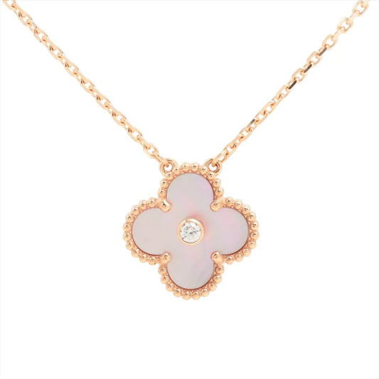 [Love Lucky]CLOVER 15MM DIAMOND PINK MOP NECKLACE