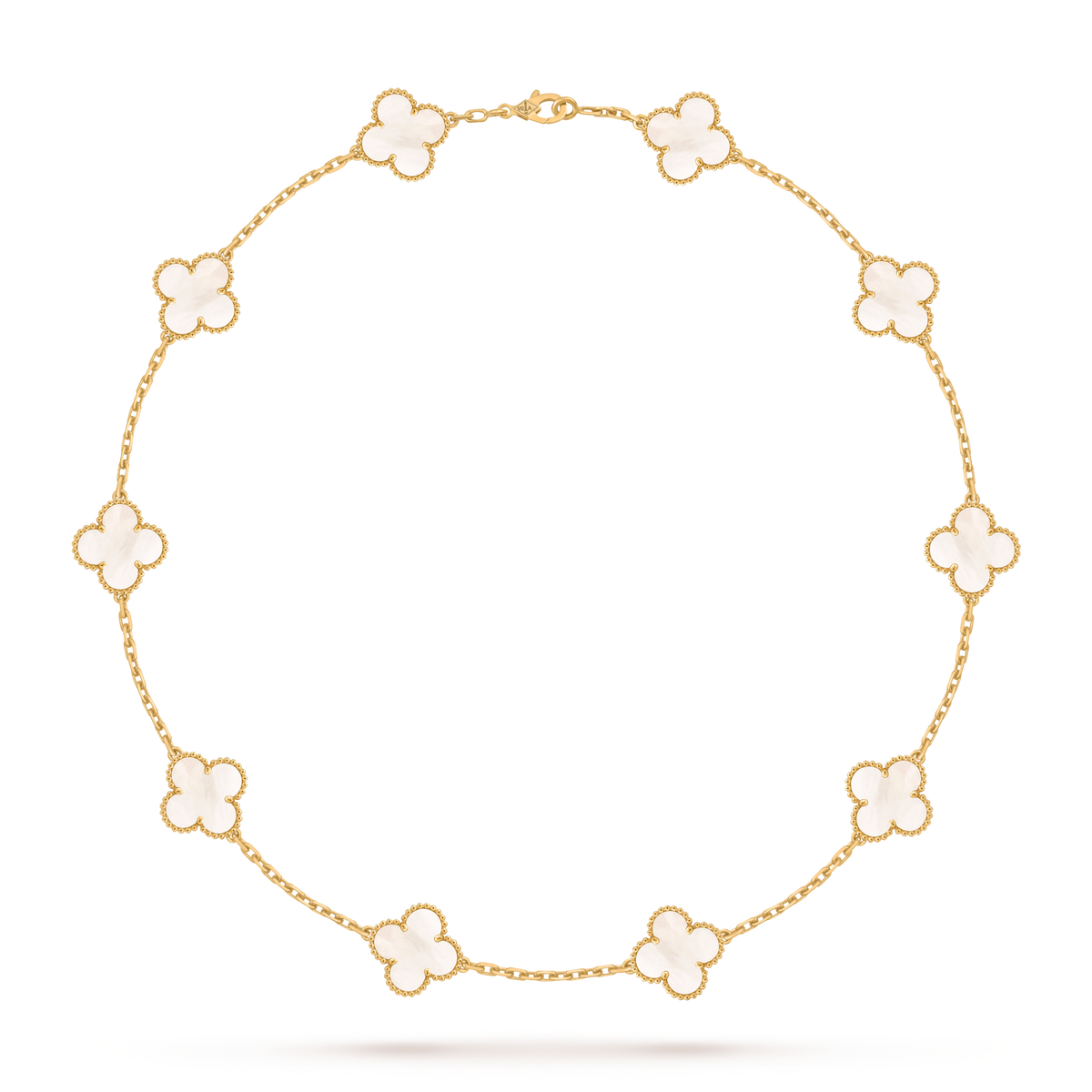 [Love Lucky]CLOVER 10 MOTIFS PINK MOP NECKLACE