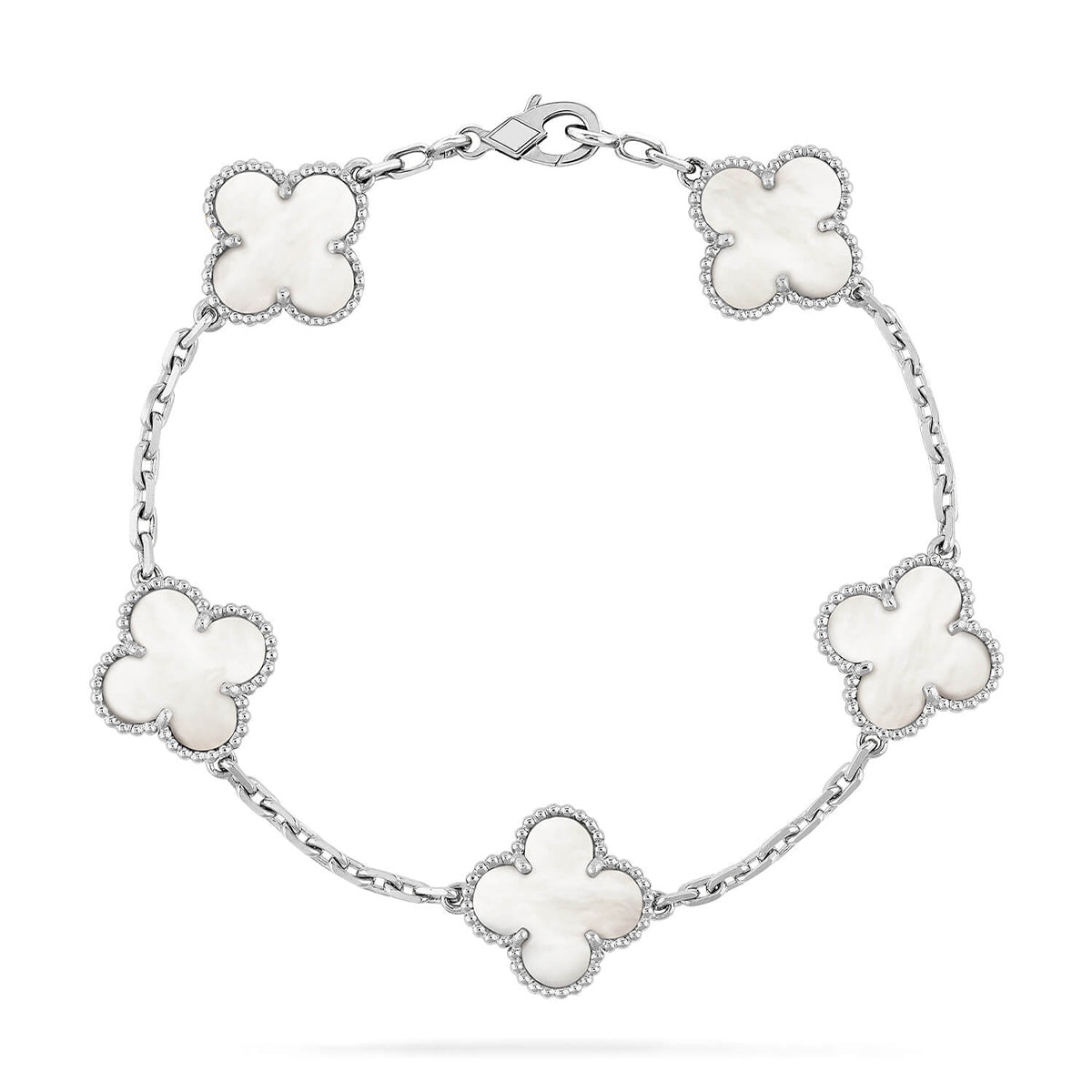 [Love Lucky]CLOVER WHITE PEARL MOP 5 MOTIF BRACELET COLLECTION