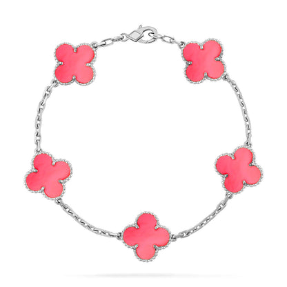 [Love Lucky] CLOVER 5 MOTIFS  PINK MOP BRACELET COLLECTION