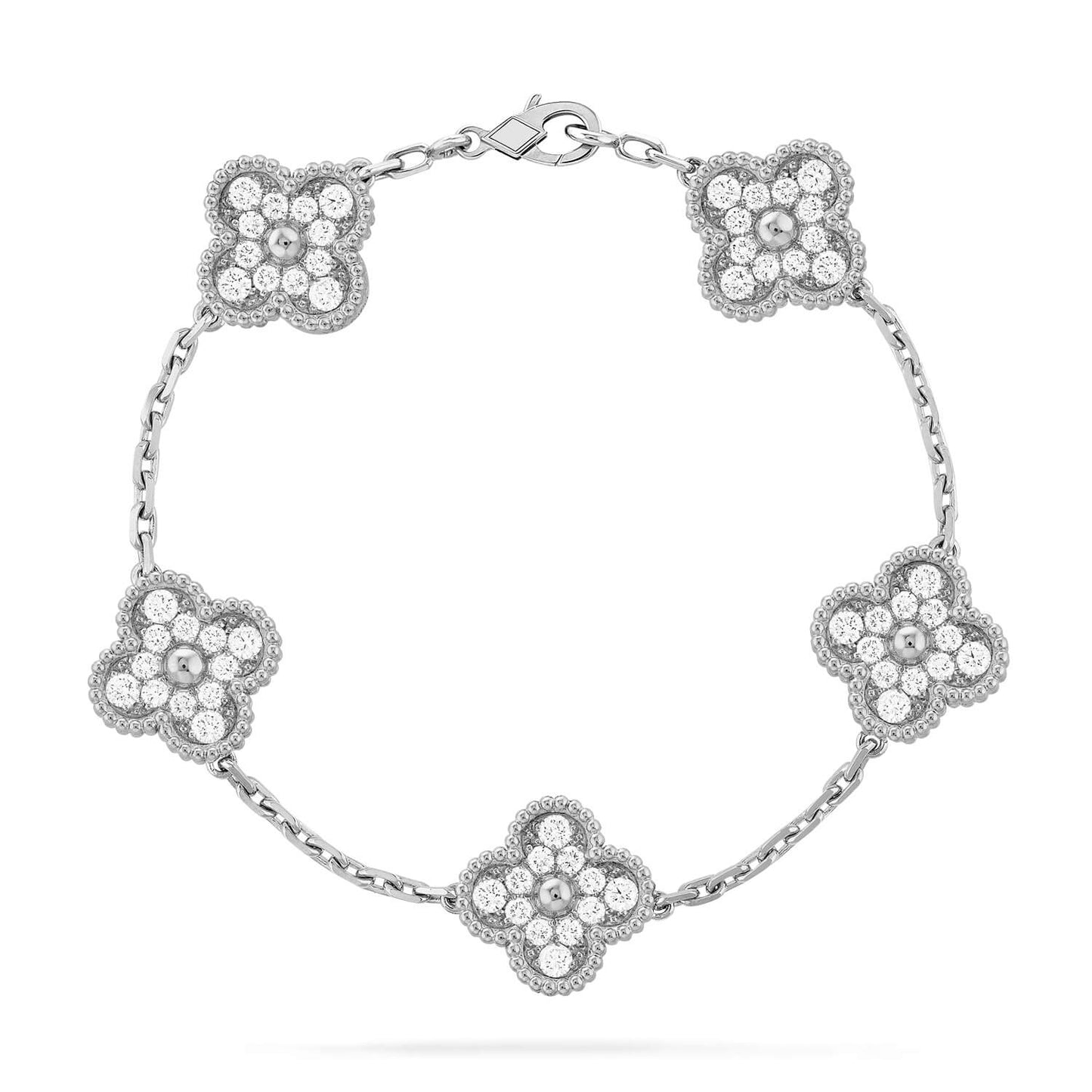 [Love Lucky] CLOVER 5 MOTIF FULL DIAMOND BRACELET COLLECTION
