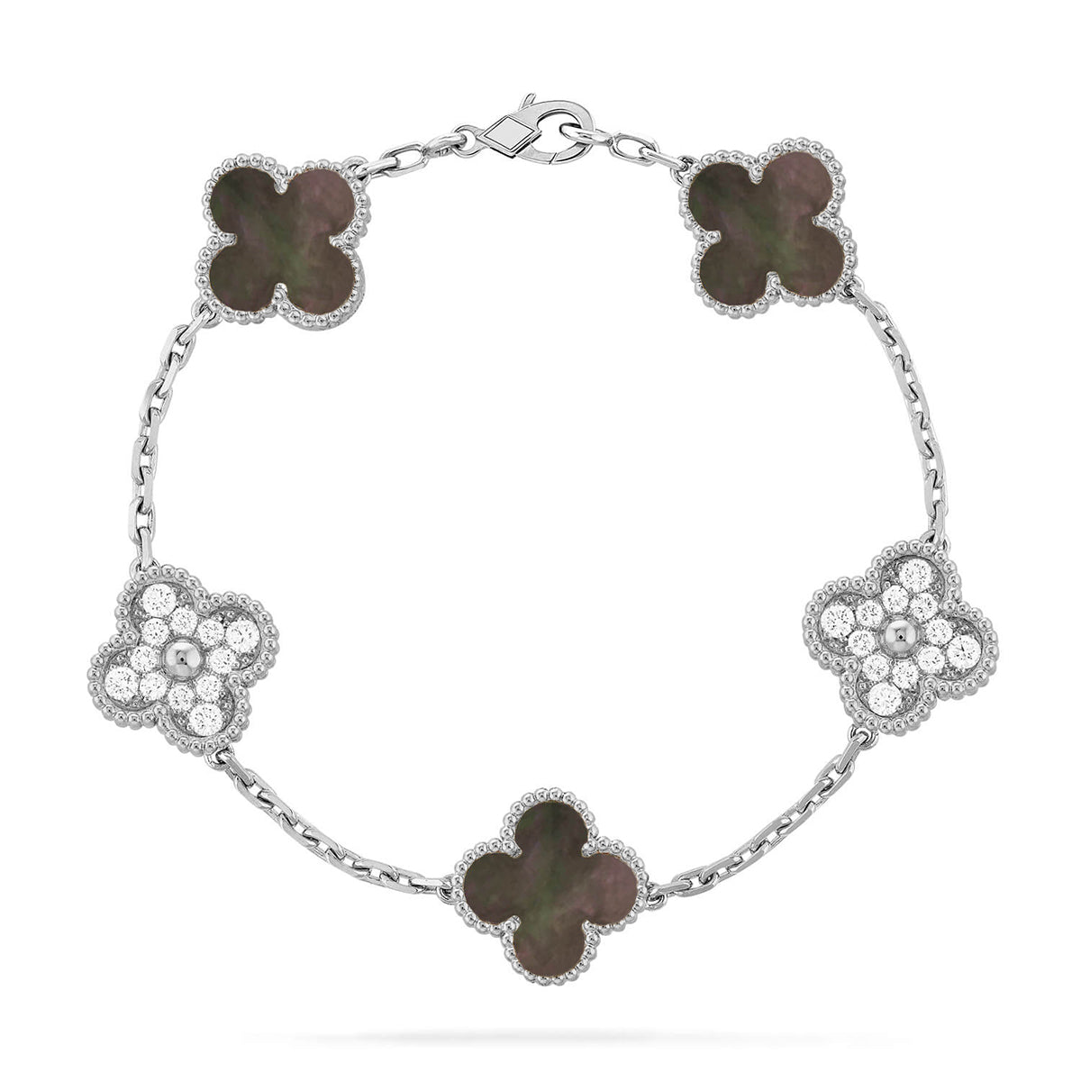 [Love Lucky] CLOVER 5 MOTIF GRAY MOP BRACELET COLLECTION