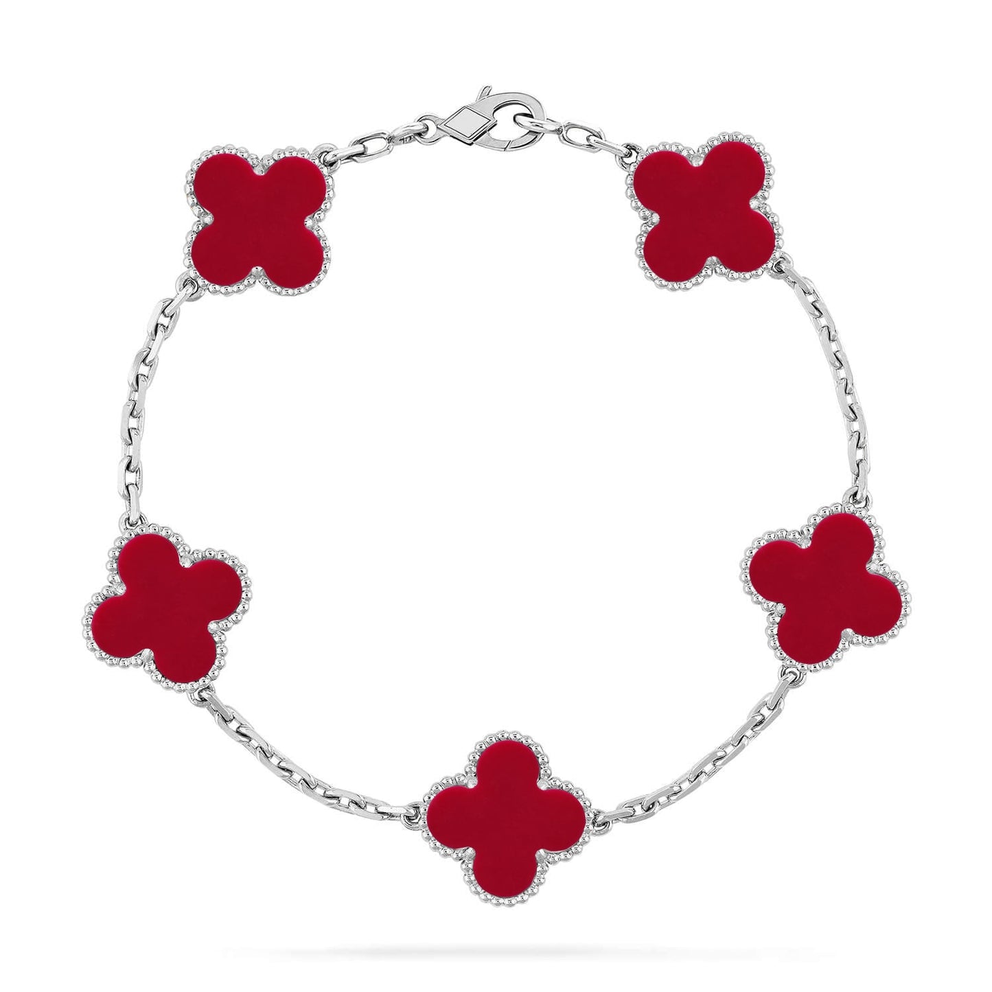 [Love Lucky] CLOVER 5 MOTIF RED CORNELIAN BRACELET COLLECTION
