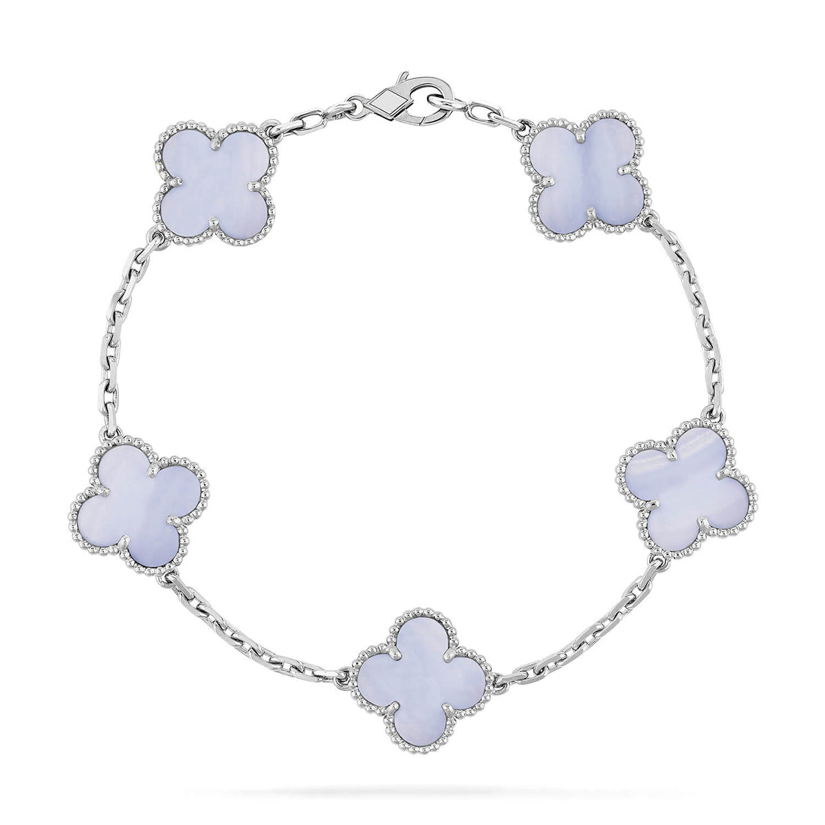 [Love Lucky] CLOVER 5 MOTIF PURPLE CHALCEDONY BRACELET COLLECTION