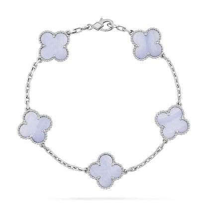 [Love Lucky] CLOVER 5 MOTIF PURPLE CHALCEDONY BRACELET COLLECTION