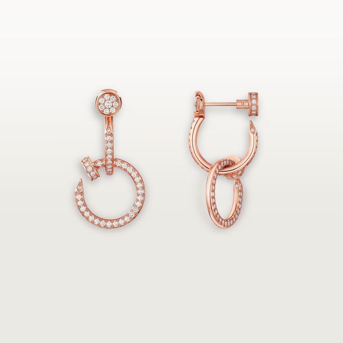 [Love Lucky]JUSTE FULL DIAMOND DOUBLE EARRINGS