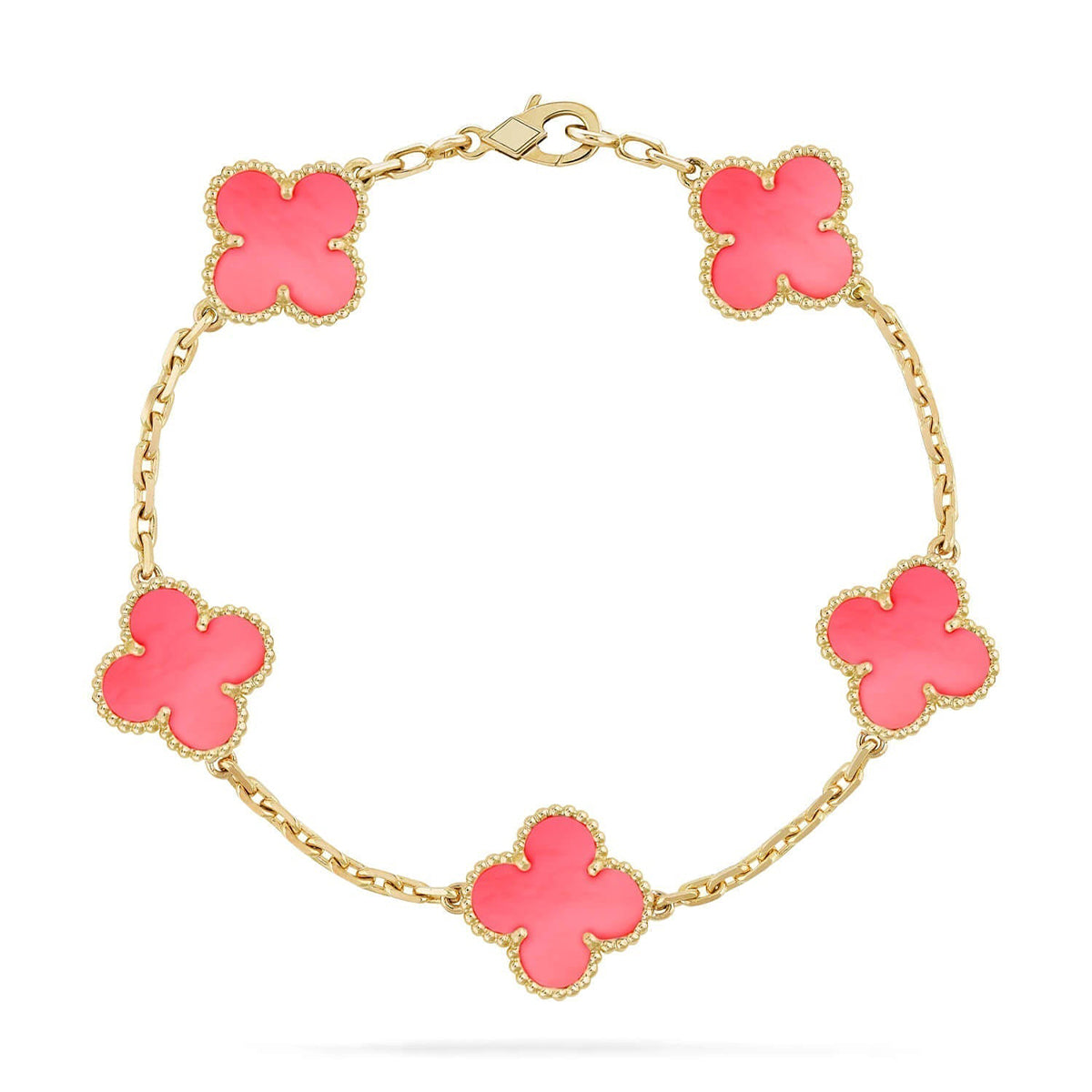 [Love Lucky] CLOVER 5 MOTIFS  PINK MOP BRACELET COLLECTION