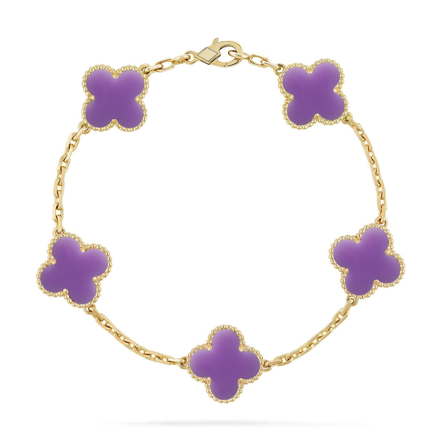 [Love Lucky]CLOVER 5 MOTIF LIGHT PURPLE BRACELET COLLECTION