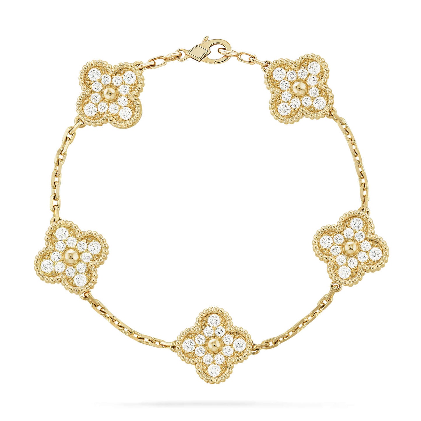 [Love Lucky] CLOVER 5 MOTIF FULL DIAMOND BRACELET COLLECTION