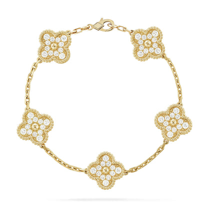 [Love Lucky] CLOVER 5 MOTIF FULL DIAMOND BRACELET COLLECTION