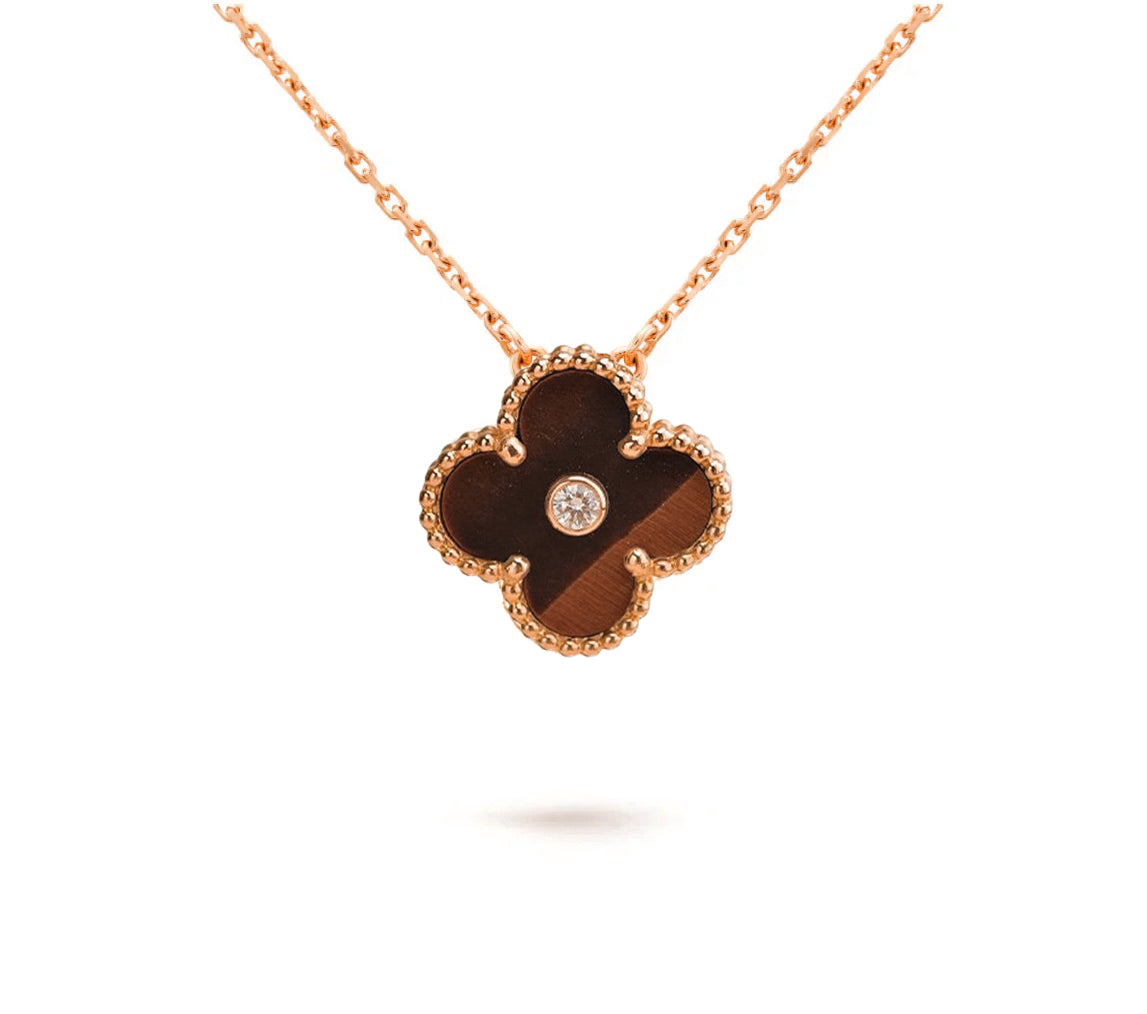 [Love Lucky]CLOVER 15MM DIAMOND SINGLE FLOWER NECKLACE COLLECTION