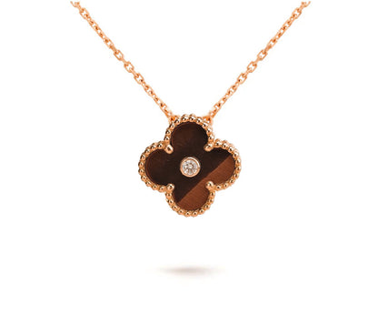 [Love Lucky]CLOVER 15MM DIAMOND SINGLE FLOWER NECKLACE COLLECTION