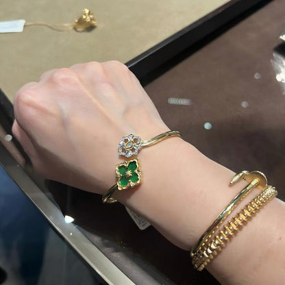 [Love Lucky]OPERA TULLE  GOLD BRACELET WITH ENAMEL BACKGROUND