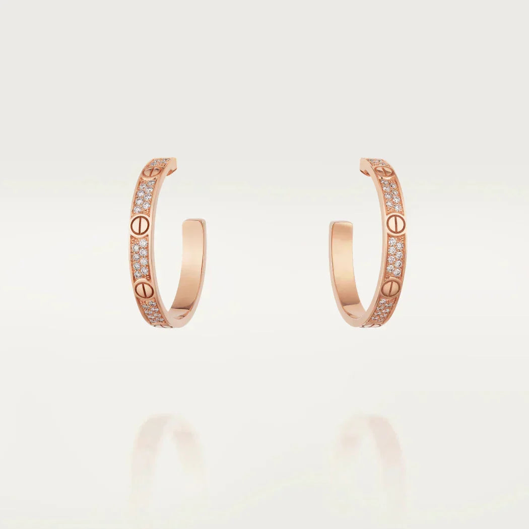[Love Lucky]LOVE EARRINGS 3.6MM DIAMOND PAVED