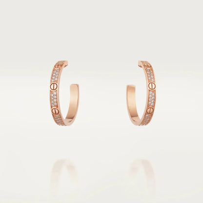[Love Lucky]LOVE EARRINGS 3.6MM DIAMOND PAVED