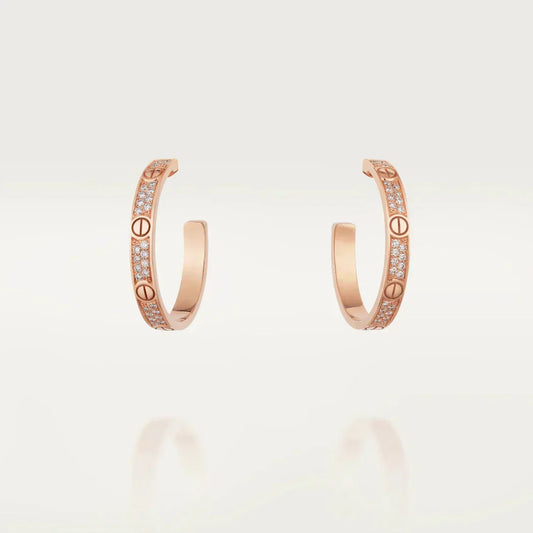 [Love Lucky]LOVE EARRINGS 3.6MM DIAMOND PAVED