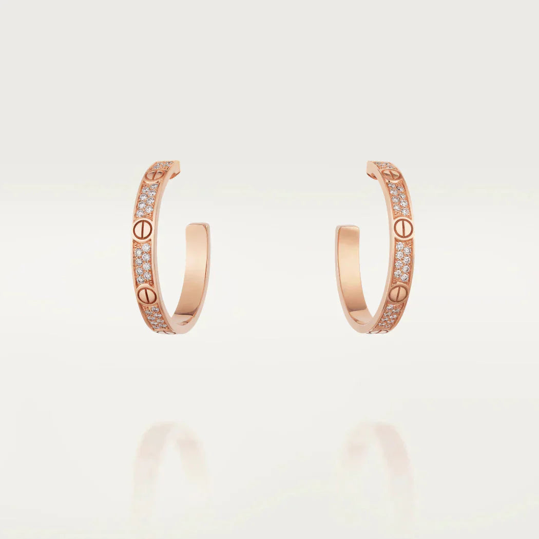 [Love Lucky]LOVE EARRINGS 3.6MM DIAMOND PAVED