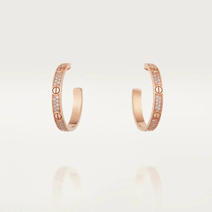 [Love Lucky]LOVE EARRINGS 3.6MM DIAMOND PAVED