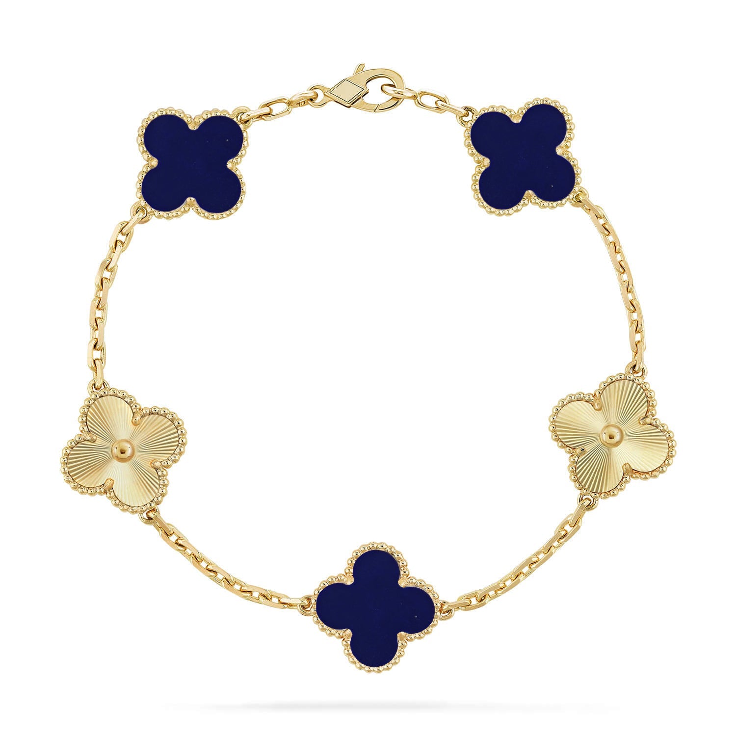 Love Lucky]CLOVER 5 MOTIF LAPIS LAZULI BRACELET COLLECTION