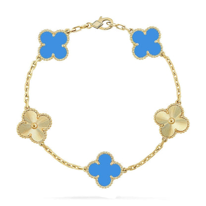 [Love Lucky] CLOVER 5 MOTIF BLUE AGATE BRACELET COLLECTION