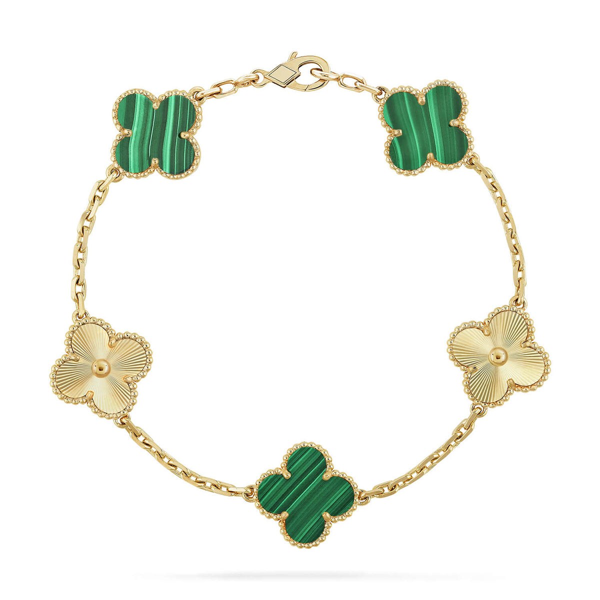 [Love Lucky] CLOVER 5 MOTIF MALACHITE BRACELET COLLECTION