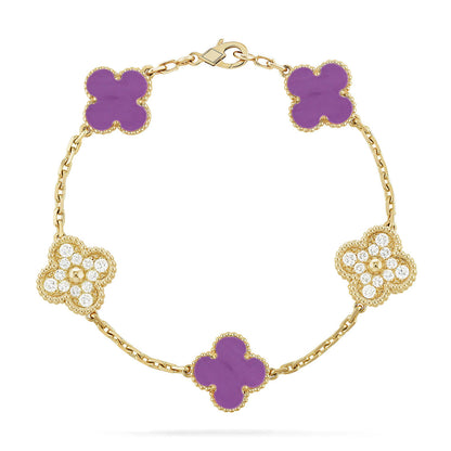 [Love Lucky] CLOVER 5 MOTIF VIOLET BRACELET COLLECTION