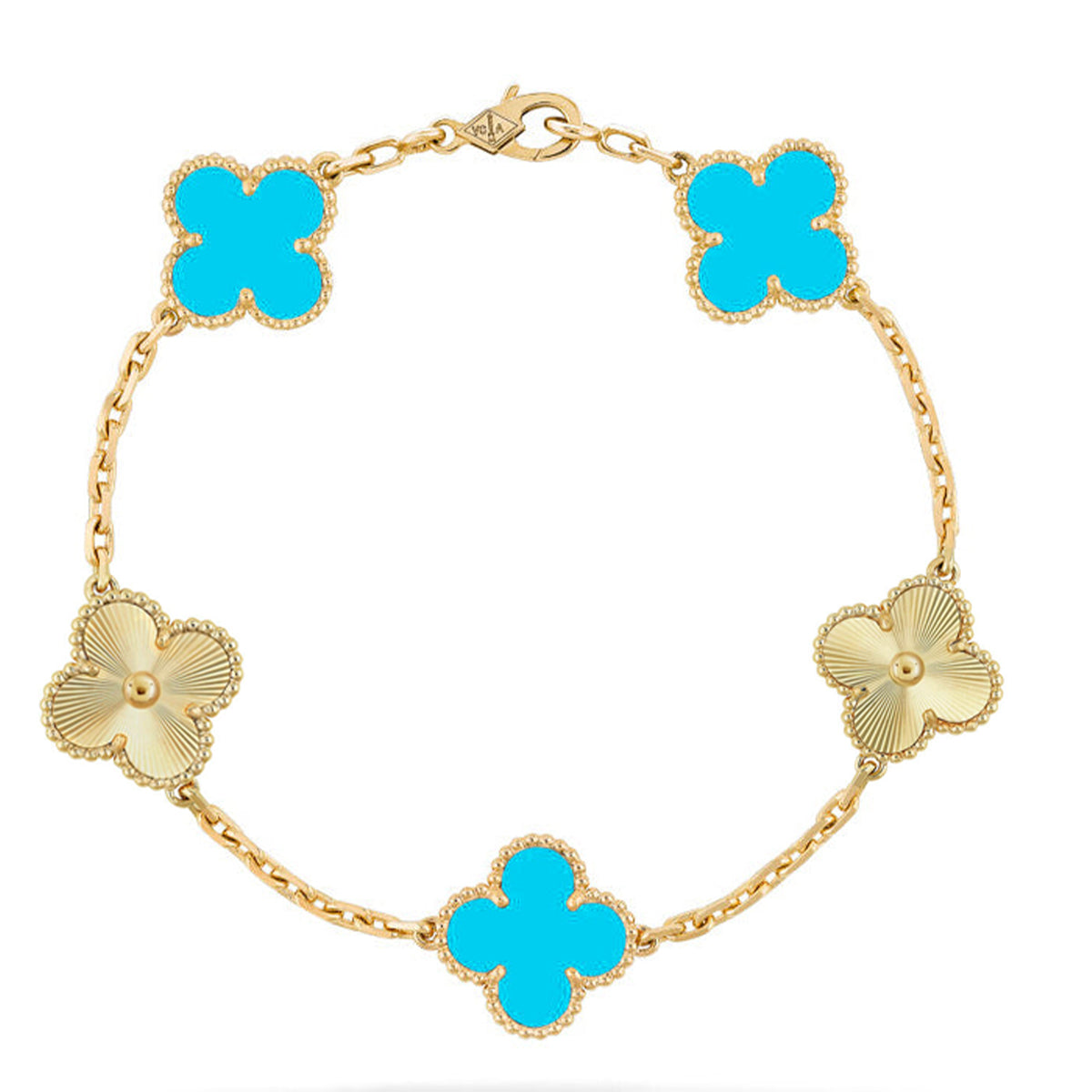 [Love Lucky] CLOVER 5 MOTIF TURQUOISE BRACELET COLLECTION