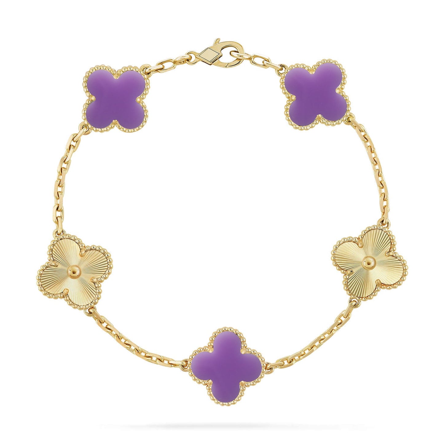 [Love Lucky]CLOVER 5 MOTIF LIGHT PURPLE BRACELET COLLECTION