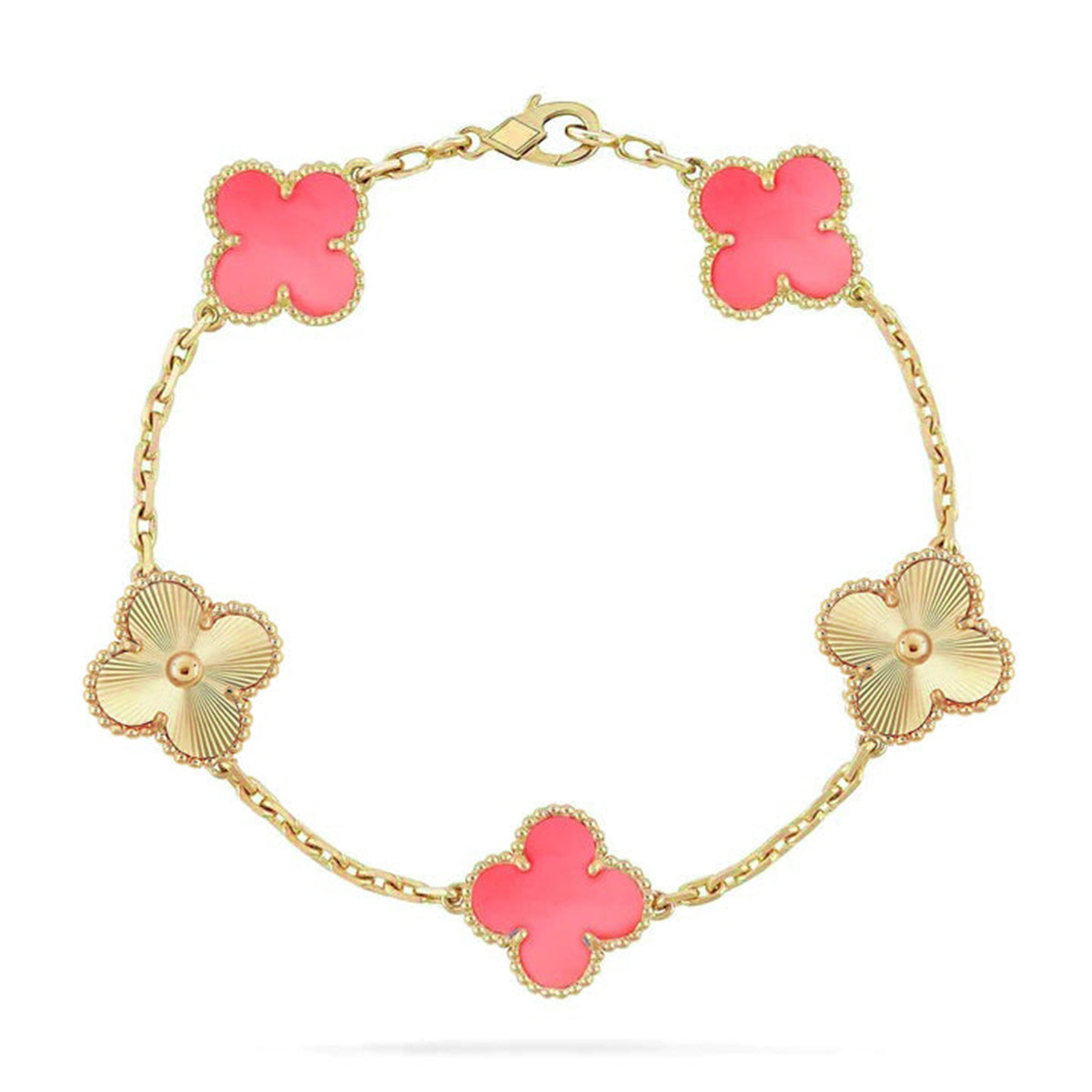 [Love Lucky] CLOVER 5 MOTIFS  PINK MOP BRACELET COLLECTION