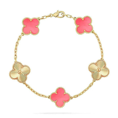 [Love Lucky] CLOVER 5 MOTIFS  PINK MOP BRACELET COLLECTION