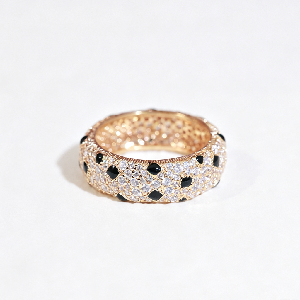 [Love Lucky]PANTHERE SPOTTED FULL DIAMOND RING