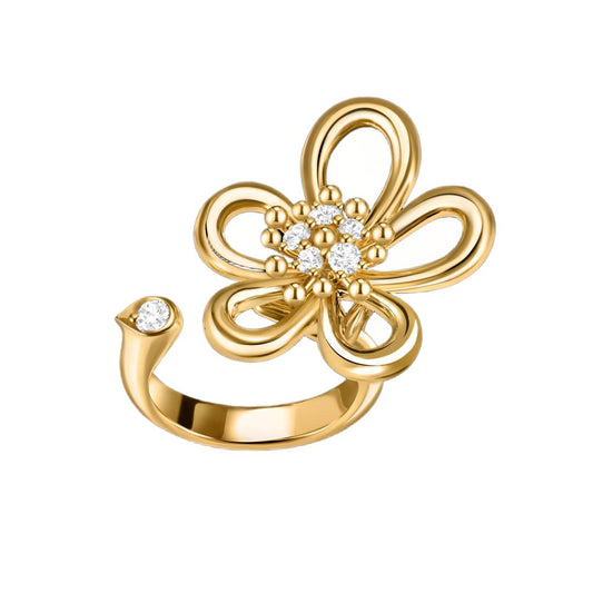 [Love Lucky]  FLOWERLACE OPEN RING 5 DIAMONDS